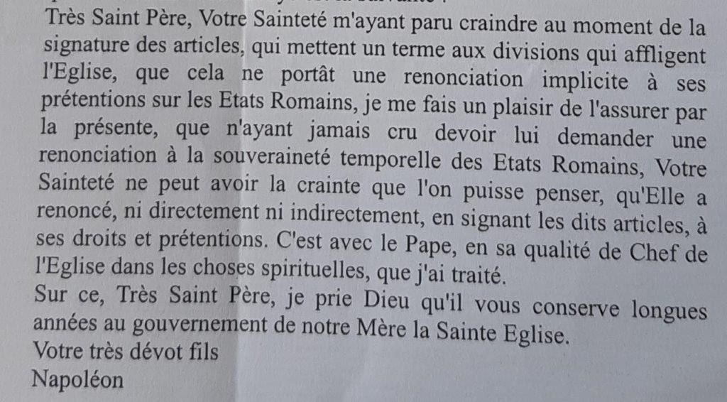 texte lettre Napoléon1